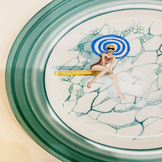 Decorative plate Girl on the diving board